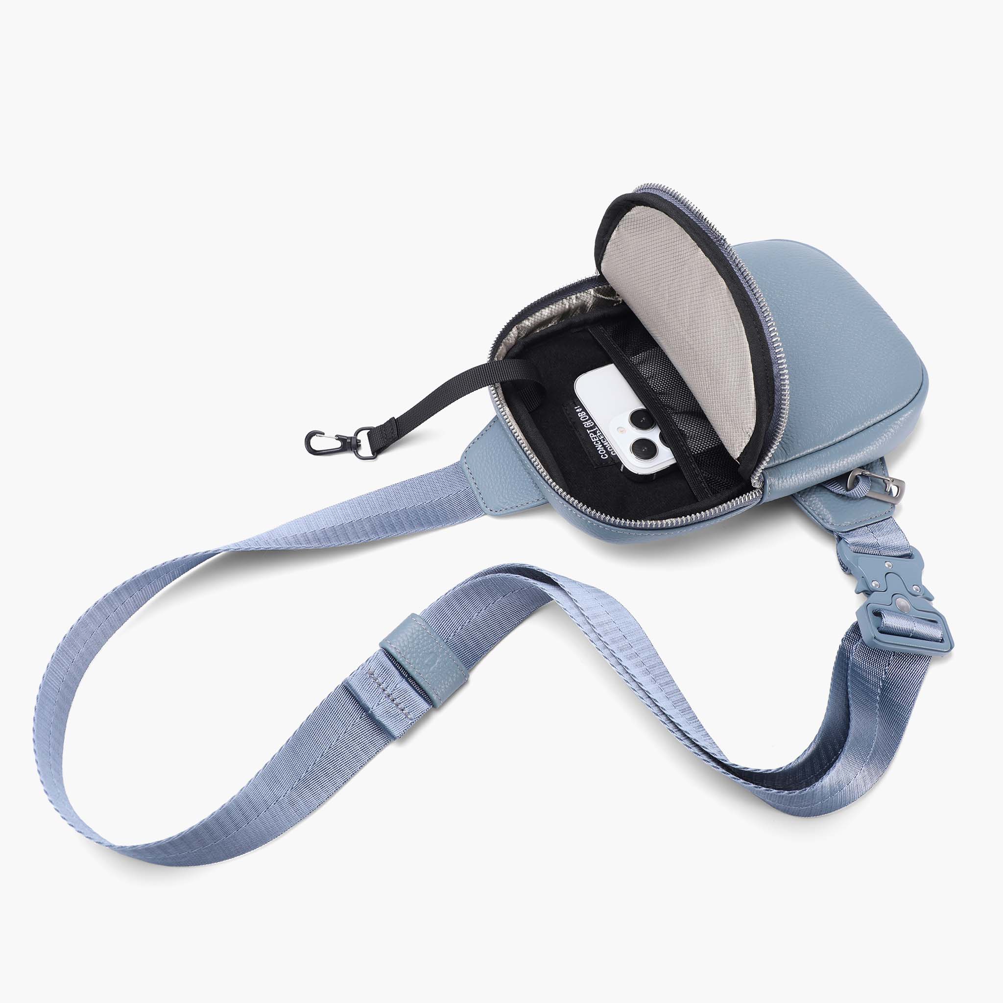 Travel Sling Bag 2.0 læder crossbody med tyverisikring