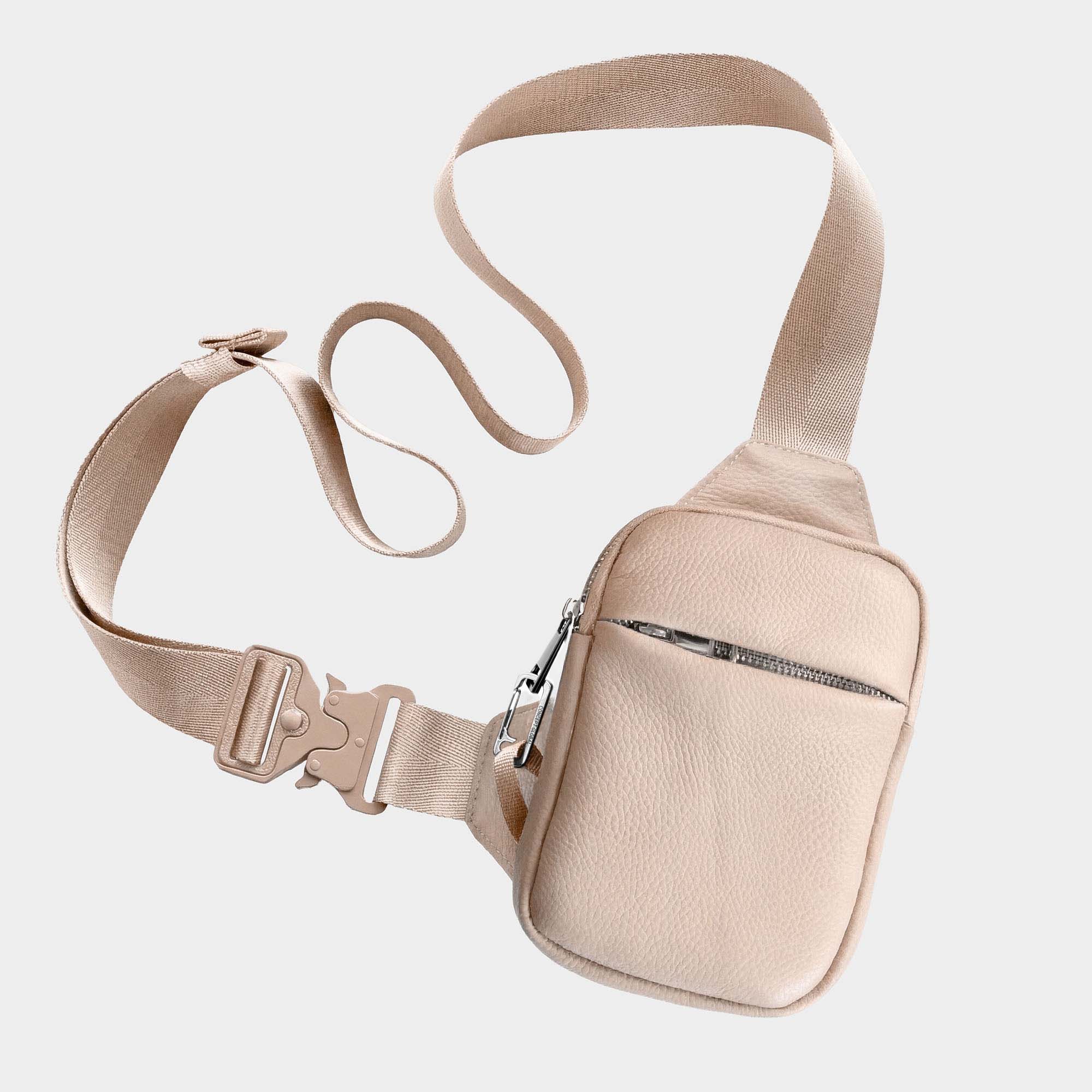 Sling Bag de Viaje en Piel Genuina con Protección RFID