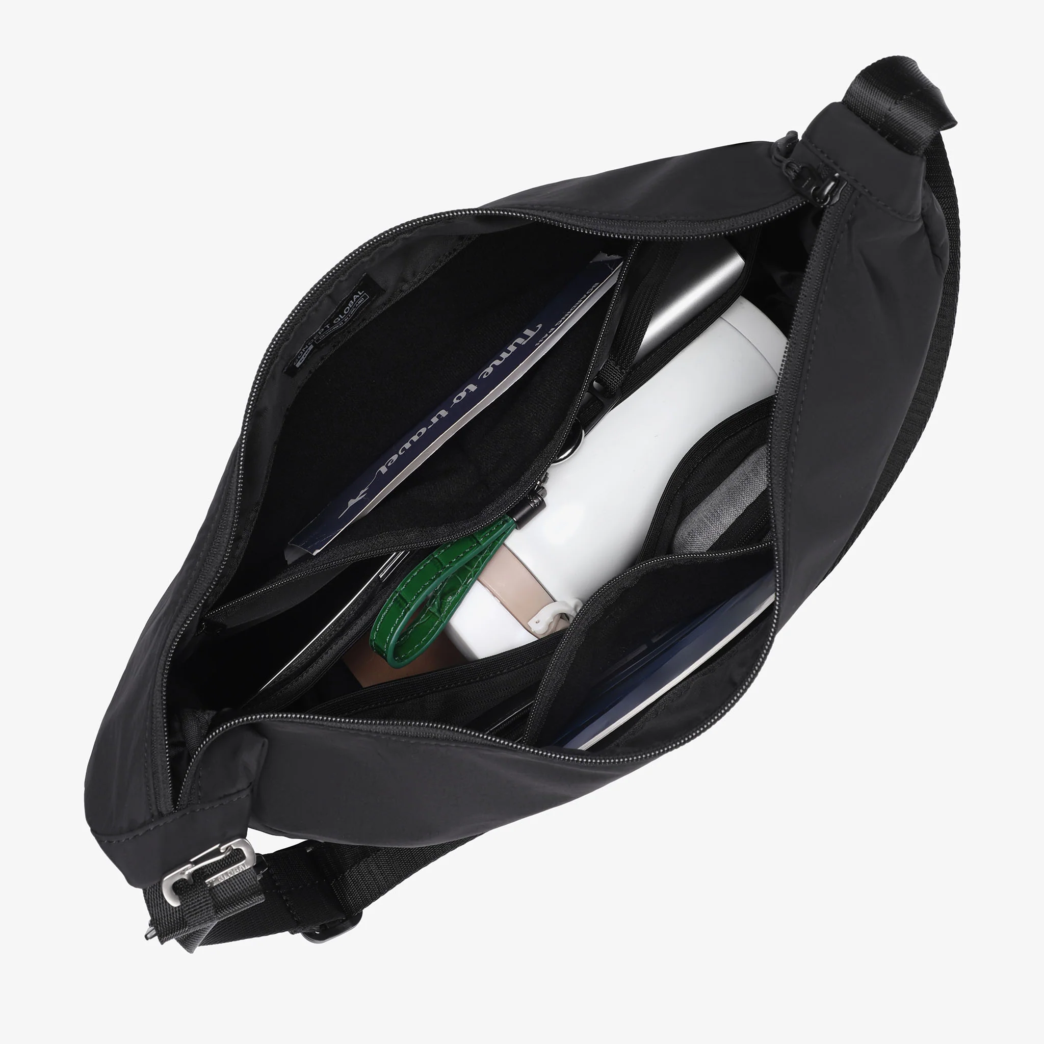 CG Crescent slingväska crossbody med dolda säkerhetsfunktioner