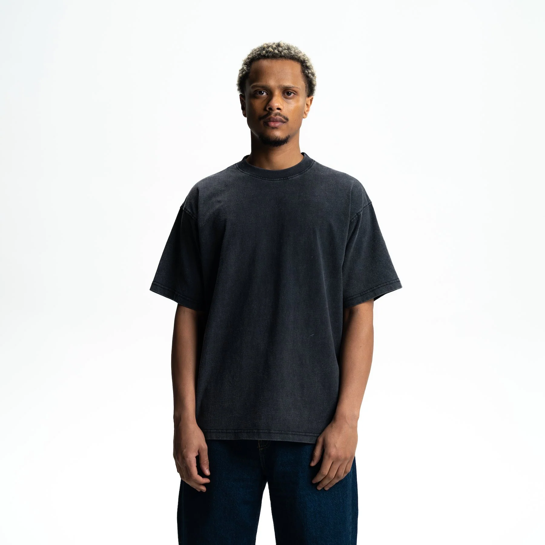 Monochrome 6-Pack Heavy Loose Fit Washed T-Shirt in Black and White