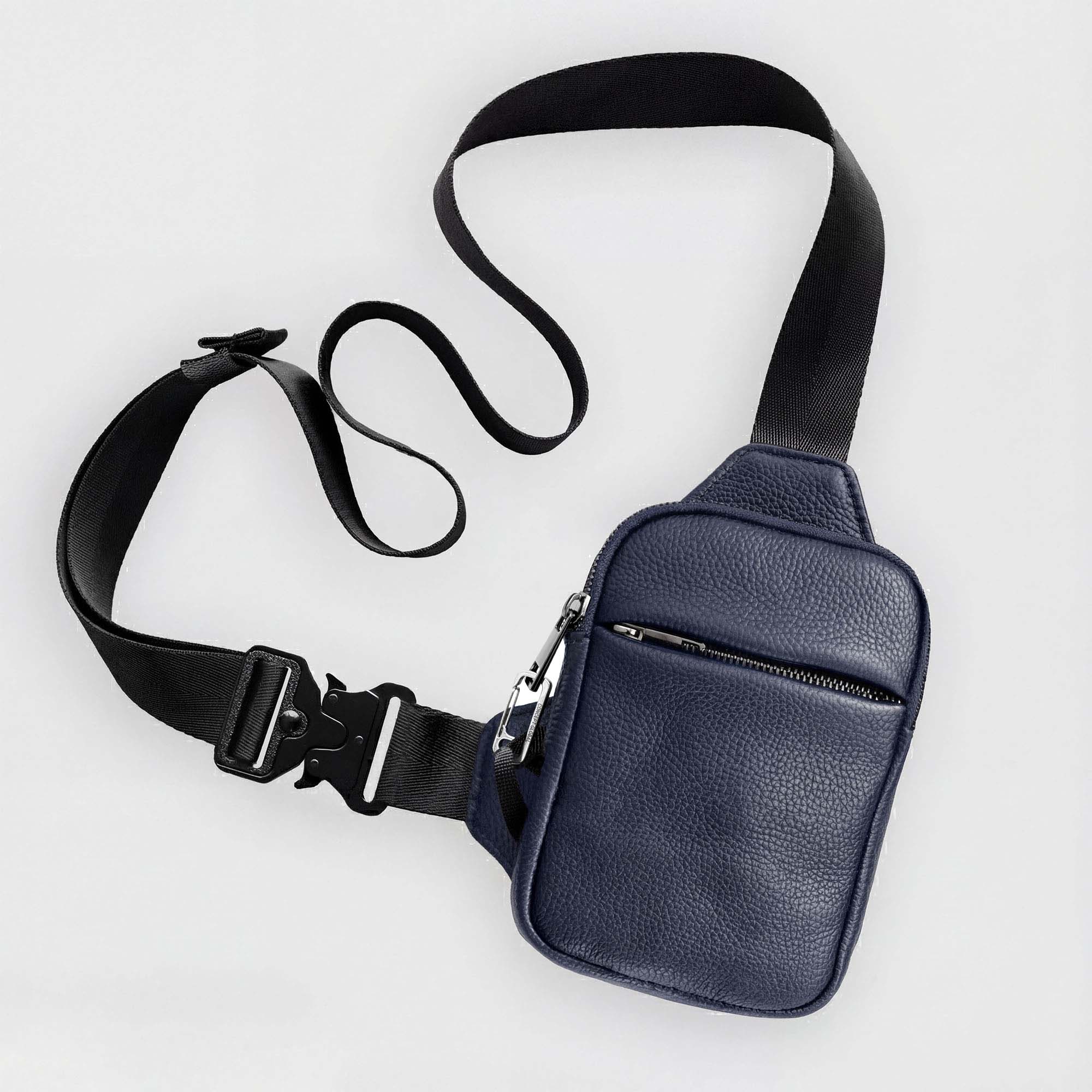 Sling Bag de Viaje en Piel Genuina con Protección RFID