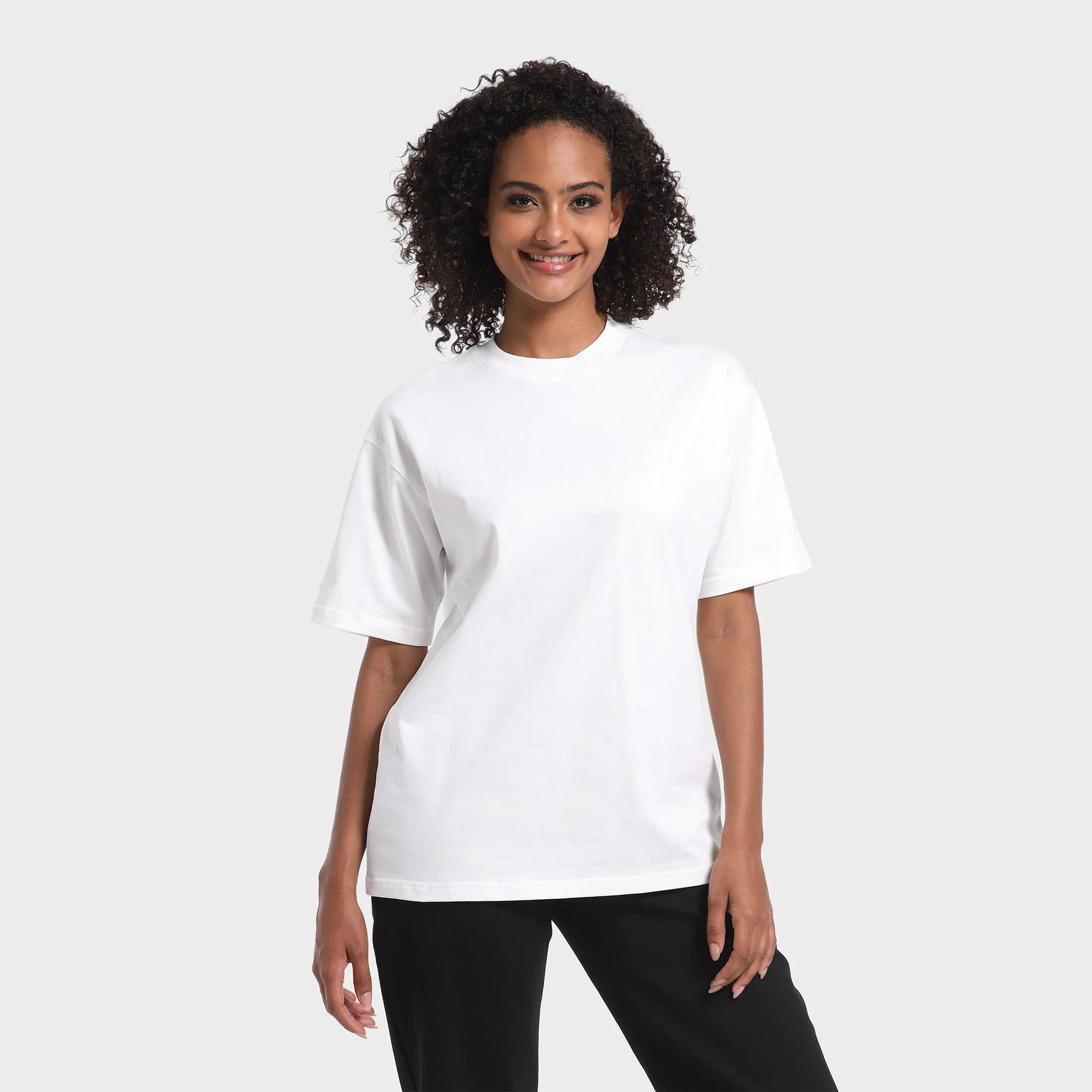 All White 3-pak tungt løstsiddende vasket T-shirt 275gsm
