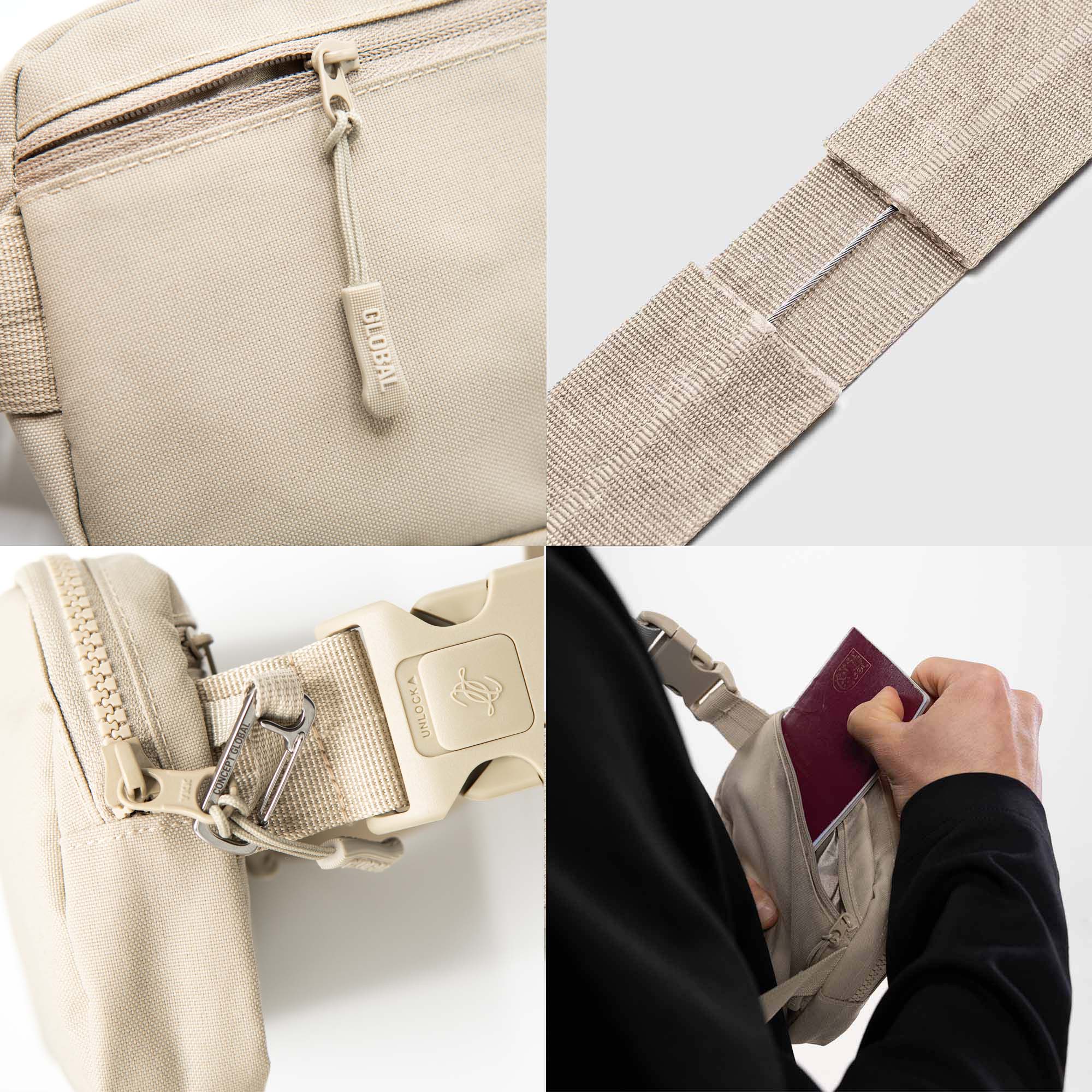 Sac bandoulière 2.0 avec sangle anti-coupure et doublure RFID