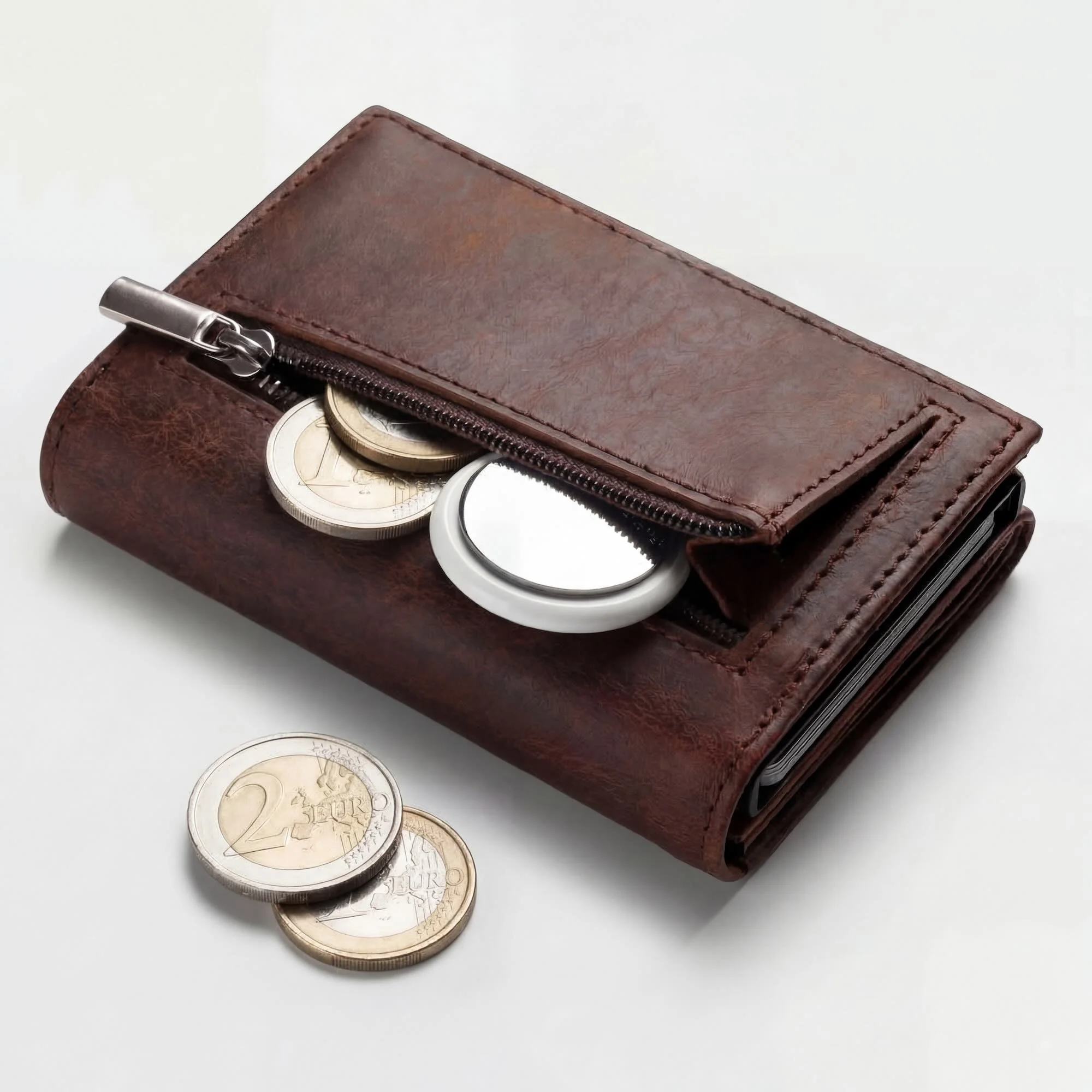 Portefeuille en cuir pleine fleur avec porte-cartes pop-up et blocage RFID