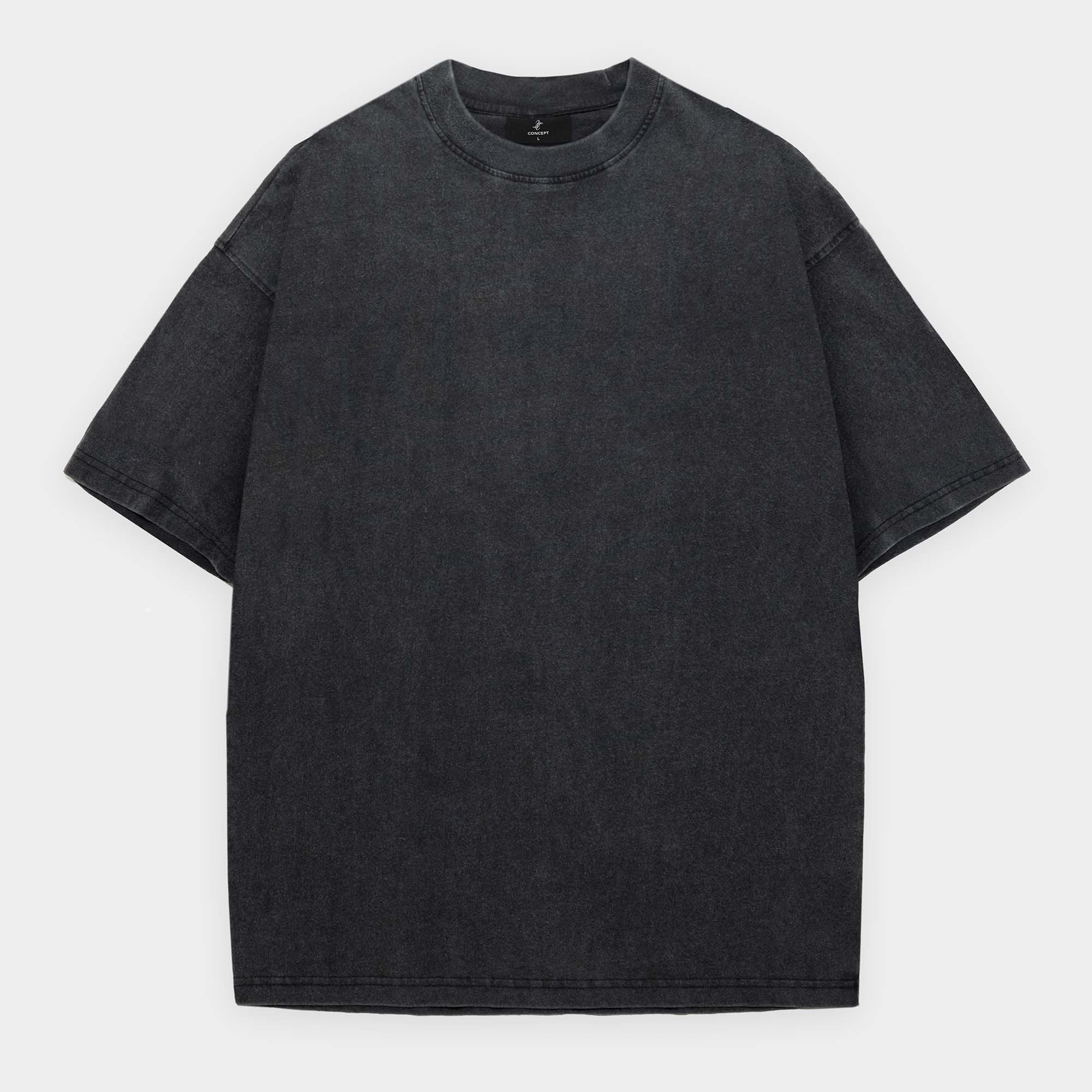 250gsm tungt løstsiddende vasket T-shirt til hverdagsbrug