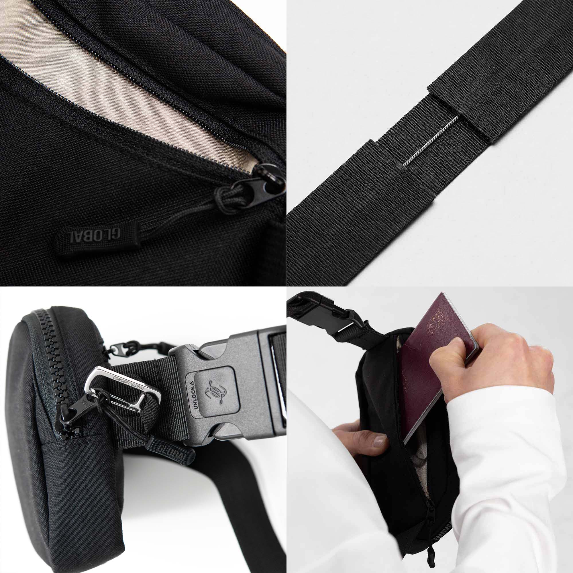 Sac bandoulière 2.0 avec sangle anti-coupure et doublure RFID
