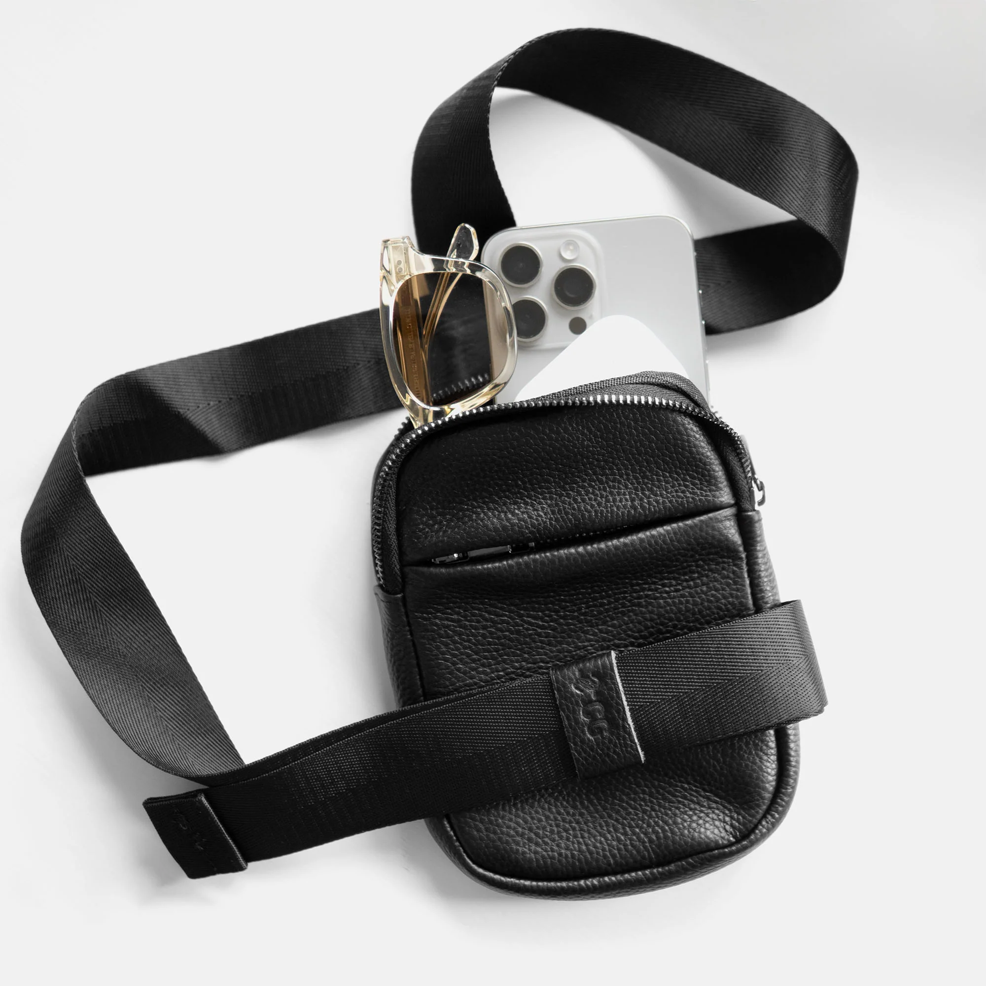 Sling Bag de Viaje en Piel Genuina con Protección RFID