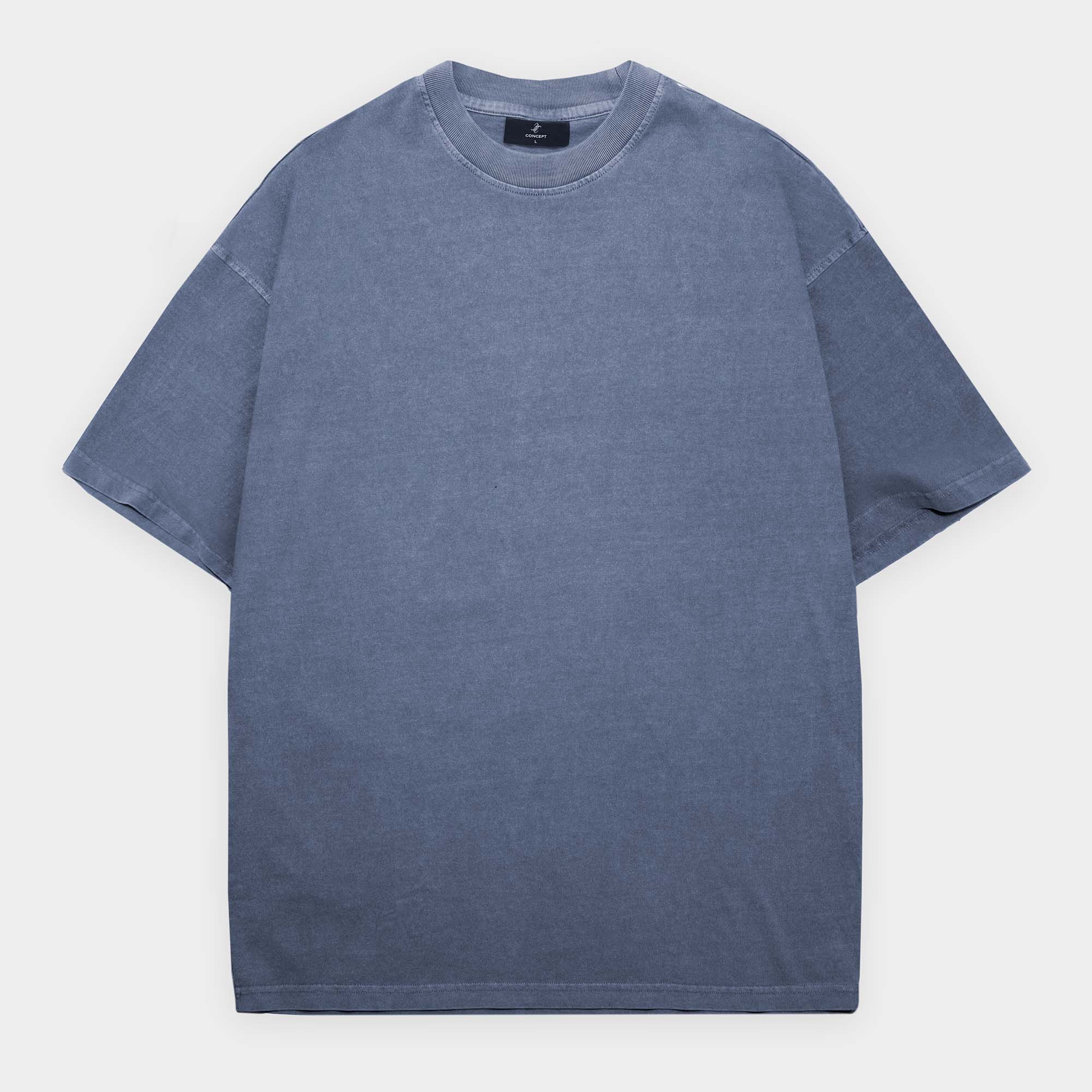 250gsm tungt løstsiddende vasket T-shirt til hverdagsbrug