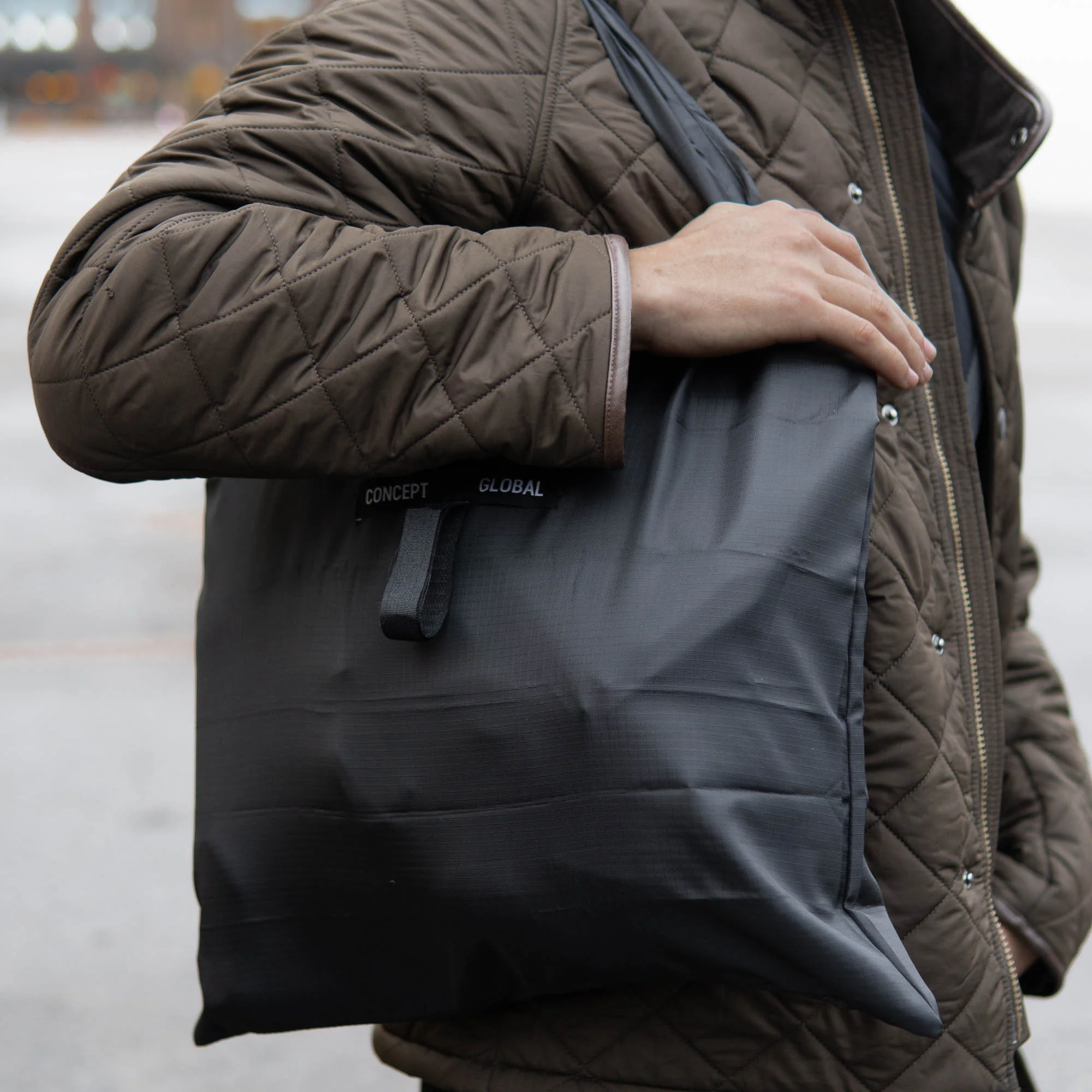Sac cabas pliable à clipser sur la dragonne